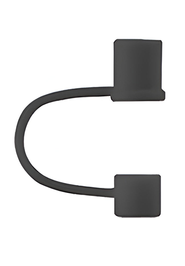 Black straw dust cover for 40oz tumbler, silicone dual-end cap for reusable straws